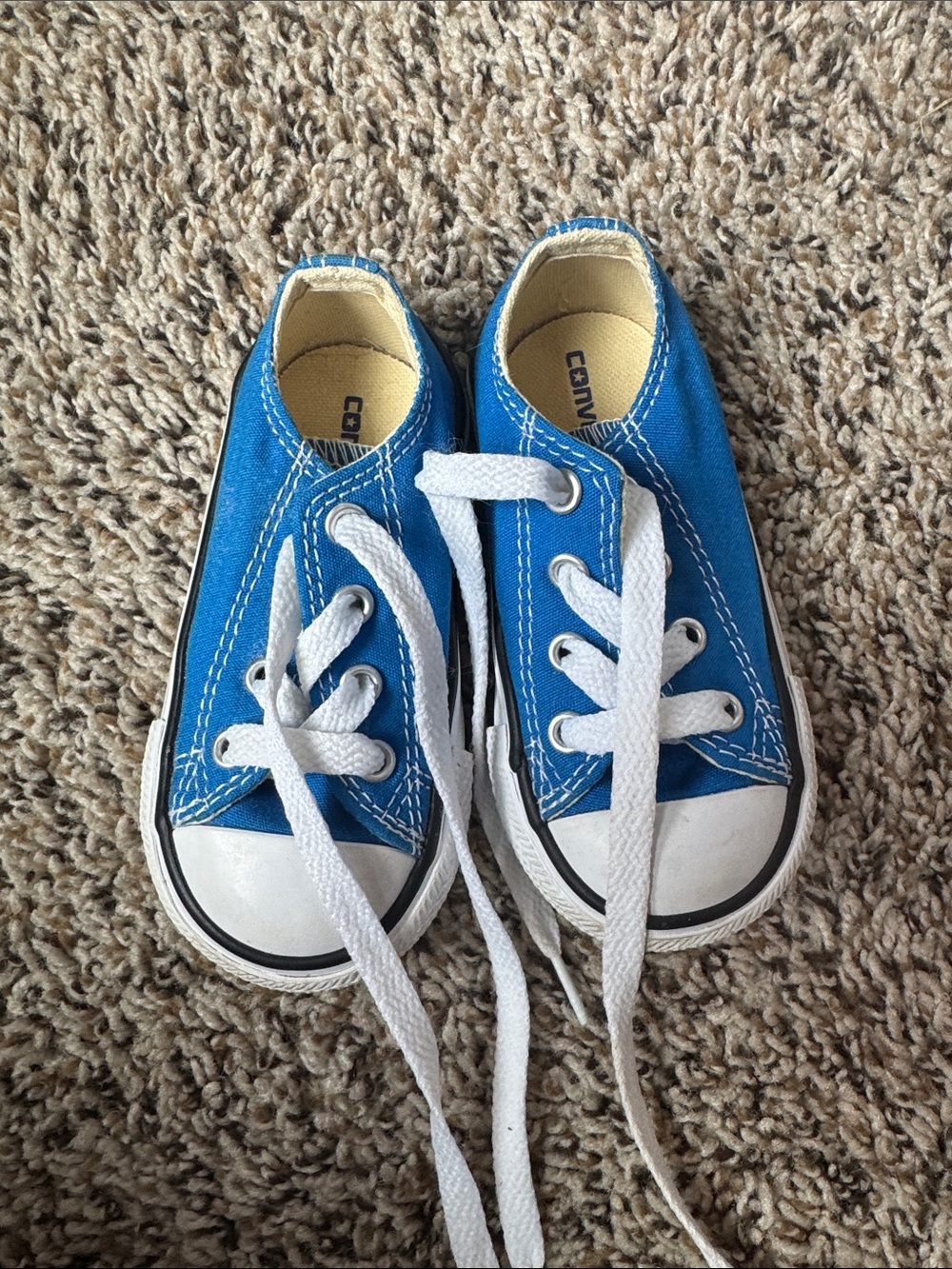 Converse Kids Low Top Sneakers - Blue with White Laces